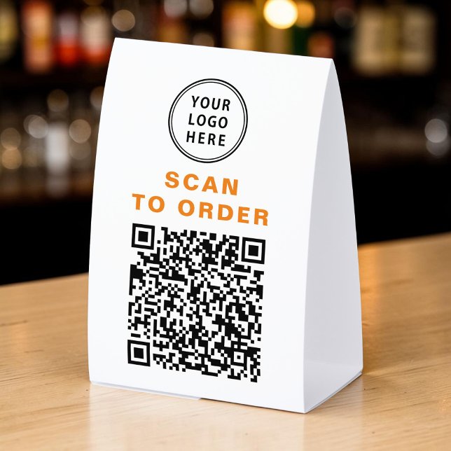 Scan to Order QR Code Restaurant Paper Table Tent (Scan. Order. Done. Custom QR code table tent — auto-generated from your ordering link)