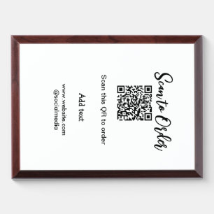 Scan to order scan QR code add website email Award Plaque