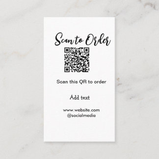 Scan to order scan QR code add website email Business Card