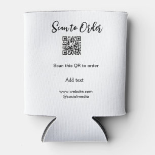 Scan to order scan QR code add website email  Can Cooler