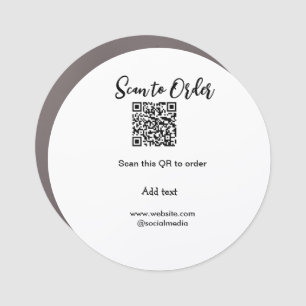 Scan to order scan QR code add website email Car Magnet