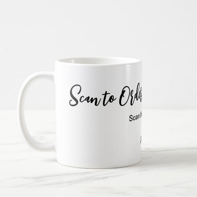 Scan to order scan QR code add website email  Coffee Mug (Left)