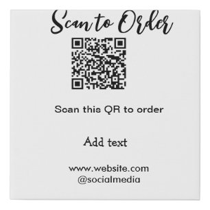 Scan to order scan QR code add website email Faux Canvas Print
