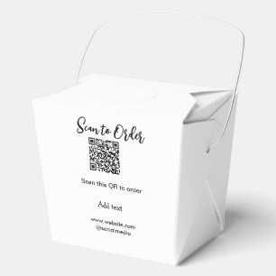Scan to order scan QR code add website email Favor Boxes
