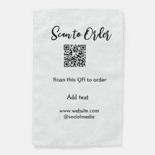 Scan to order scan QR code add website email Garden Flag