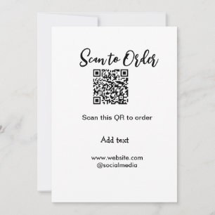 Scan to order scan QR code add website email  Invitation