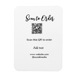 Scan to order scan QR code add website email  Magnet