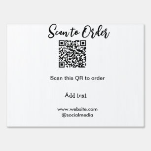 Scan to order scan QR code add website email  Sign