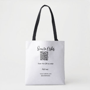Scan to order scan QR code add website email Tote Bag