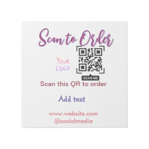 scan to order your logo website email Qr code pink Gallery Wrap