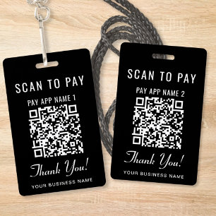 Scan to Pay 2 Payment QR Codes Black Badge