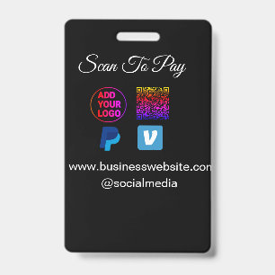 scan to pay add logo q r code paypal venmo details badge