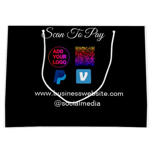 scan to pay add logo q r code paypal venmo details large gift bag