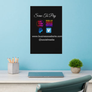 scan to pay add logo q r code paypal venmo details wall decal