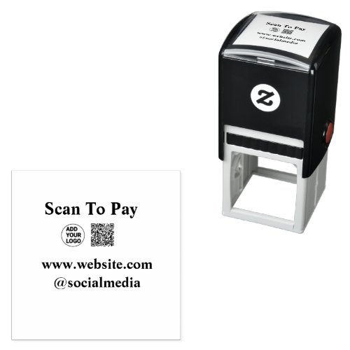 scan to pay add Q R code logo business details pay Self_inking Stamp