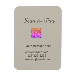 scan to pay Add QR logo website email business sho Magnet
