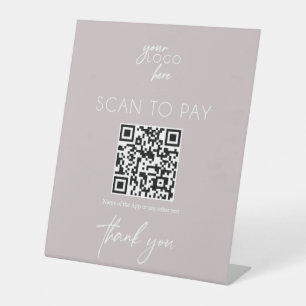 Scan to pay blush pink business sign
