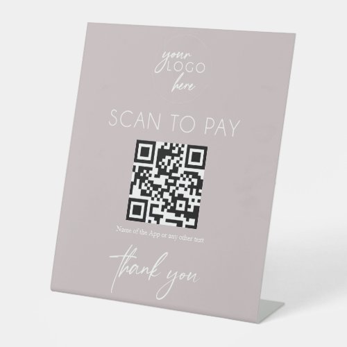 Scan to pay blush pink business sign