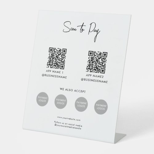 Scan to Pay Business Contactless Payment QR Code Pedestal Sign