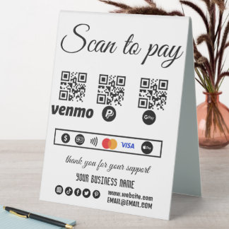 Scan to Pay Business Custom Table Tent
