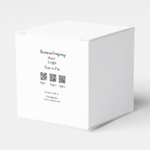 Scan to pay business logo Q R code social media Favor Boxes