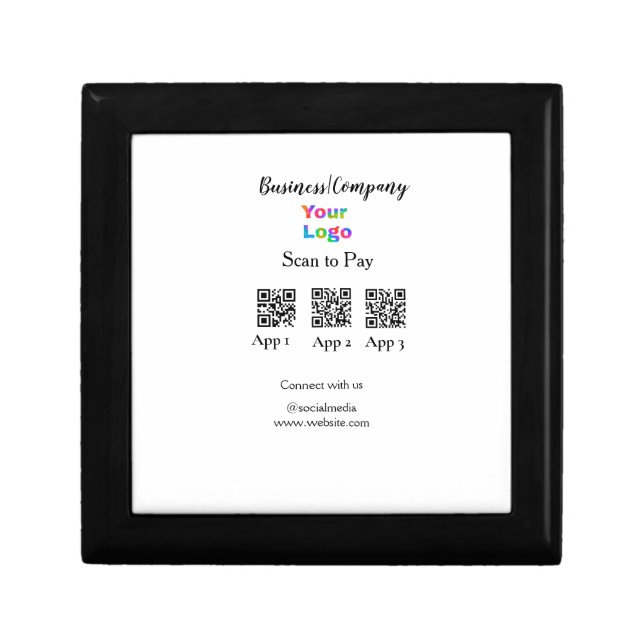 Scan to pay business logo Q R code social media  Gift Box (Front)