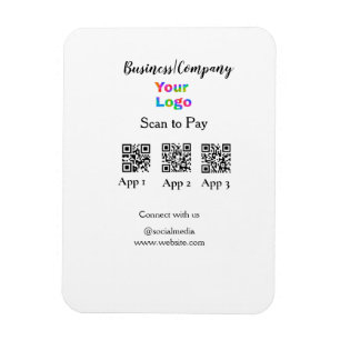Scan to pay business logo Q R code social media Magnet