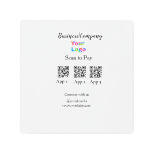 Scan to pay business logo Q R code social media Metal Print