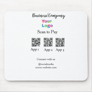 Scan to pay business logo Q R code social media Mouse Pad