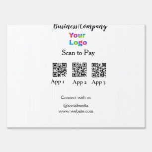 Scan to pay business logo Q R code social media Sign