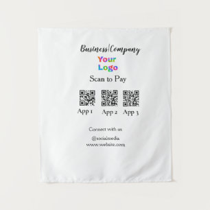 Scan to pay business logo Q R code social media Tapestry