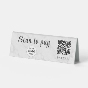 Scan To Pay Business Logo Qr Code Pedestal Sign