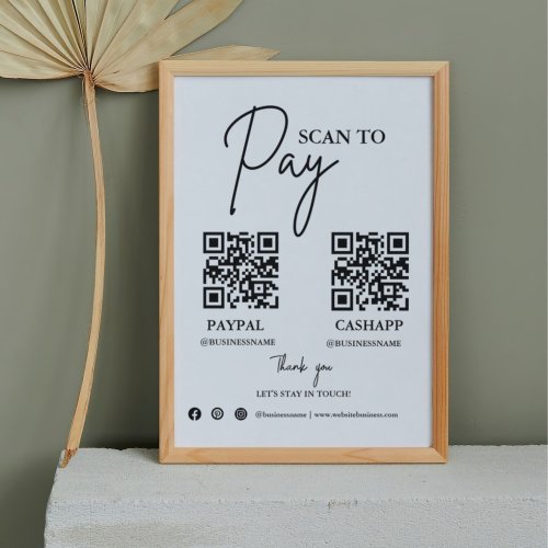 Scan to pay Business Qr Code Payment sign