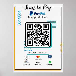 Scan to Pay Business Sign   Paypal QR Code Payment Holder