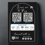 Scan To Pay Business Sign with Logo QR Code Plaque<br><div class="desc">A modern scan to pay business sign, a seamless blend of functionality, meticulously crafted for forward-thinking small businesses. This sign is your companion in embracing contactless payment for your small business, ensuring transactions are as swift as a breeze. The versatile template can easily be updated with your company logo, graphic...</div>