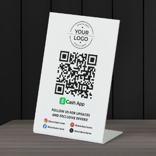 Scan to Pay Cash App QR Code Pedestal Sign