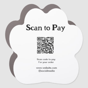 Scan to pay for order QR code add website social m Car Magnet