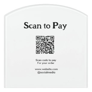 Scan to pay for order QR code add website social m Door Sign
