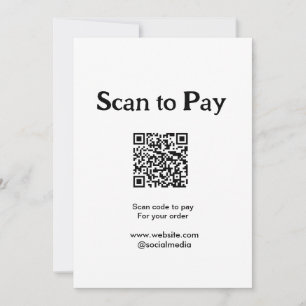 Scan to pay for order QR code add website social m Invitation