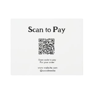 Scan to pay for order QR code add website social m Metal Print