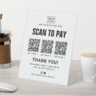Scan to pay logo 3 QR codes white or custom color