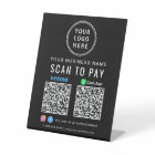 Scan to Pay Logo CashApp Venmo QR Codes Black