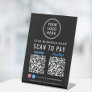 Scan to Pay Logo Paypal Venmo QR Codes Black Pedestal Sign