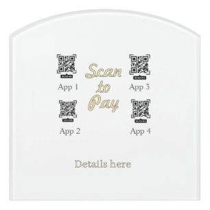 scan to pay order detail QR code orange pastel bus Door Sign