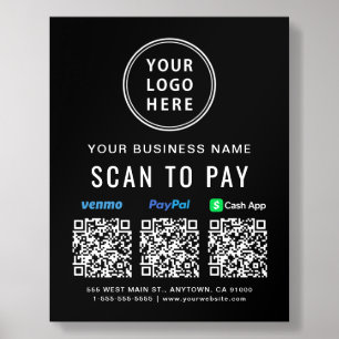 Scan to Pay Paypal Venmo CashApp QR Codes Logo Acrylic Photo Tile