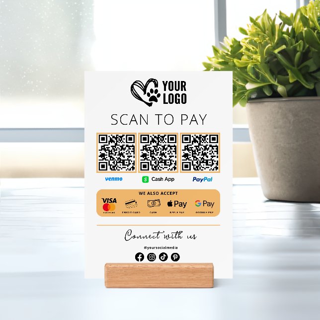 Scan To Pay Pet Care Business Logo QR Code Holder (Insitu 1)