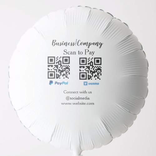 Scan to pay q r code paypal venmo add your website balloon