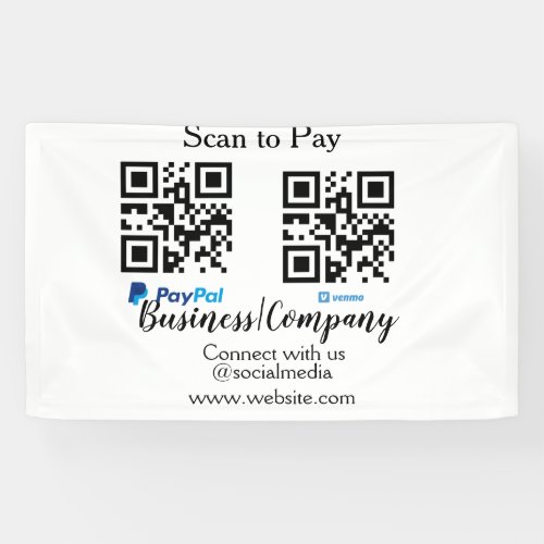 Scan to pay q r code paypal venmo add your website banner