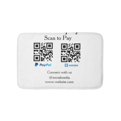 Scan to pay q r code paypal venmo add your website bath mat