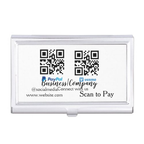 Scan to pay q r code paypal venmo add your website business card case